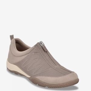 Easy Spirit Taupe Zip-Front Slip-On Sneaker